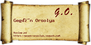 Gegán Orsolya névjegykártya